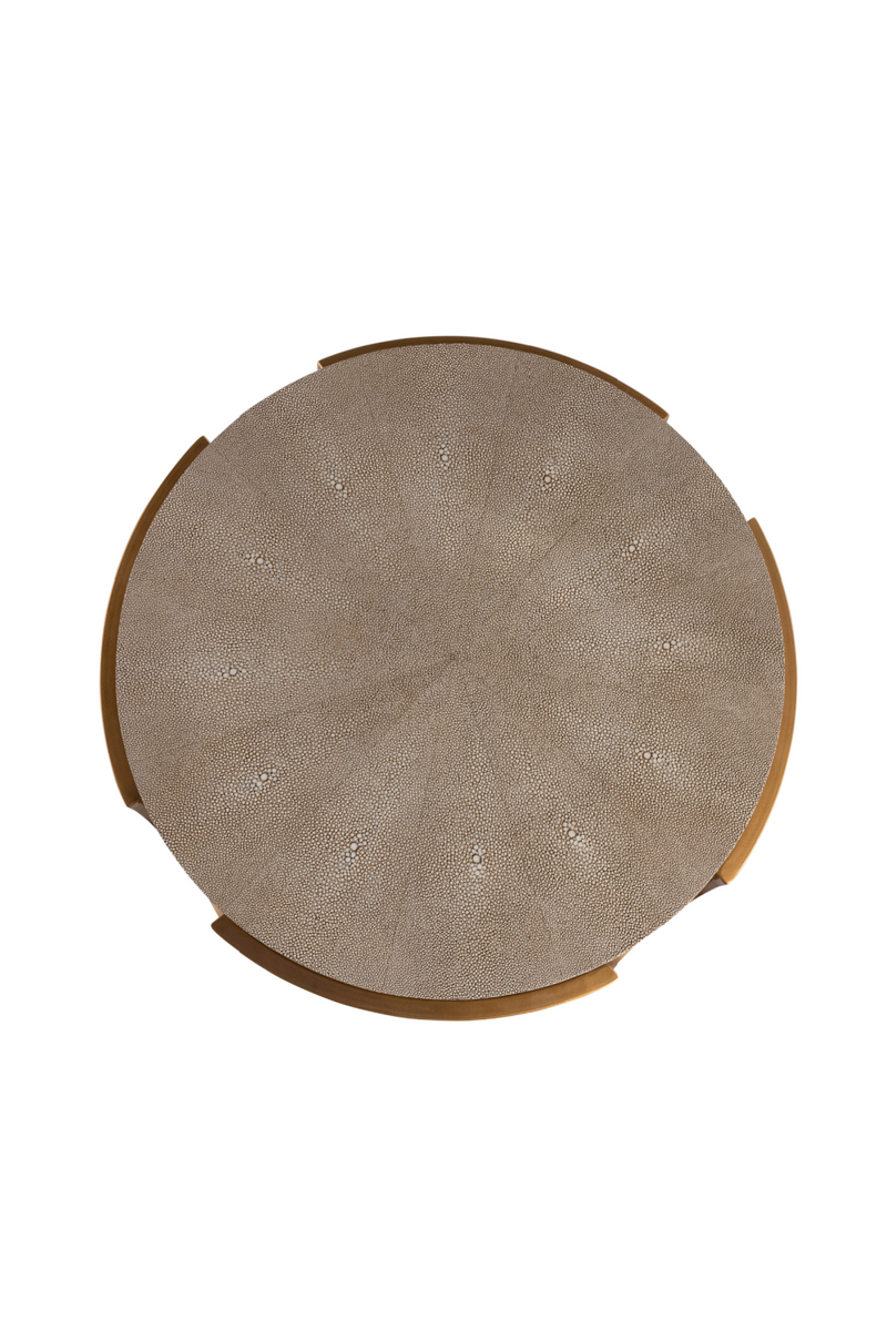 Cream Shagreen Side Table with Undershelf | Andrew Martin Katia | OROATRADE