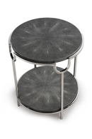 Gray Shagreen Side Table with Undershelf | Andrew Martin Katia | OROATRADE