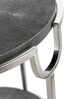 Gray Shagreen Side Table with Undershelf | Andrew Martin Katia | OROATRADE