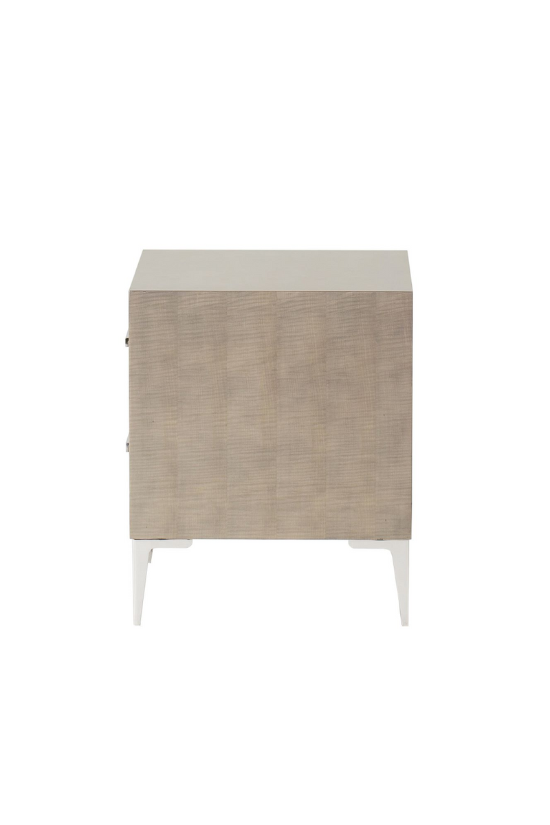 Taupe Wooden Bedside Table with Drawers | Andrew Martin Chloe | OROATRADE
