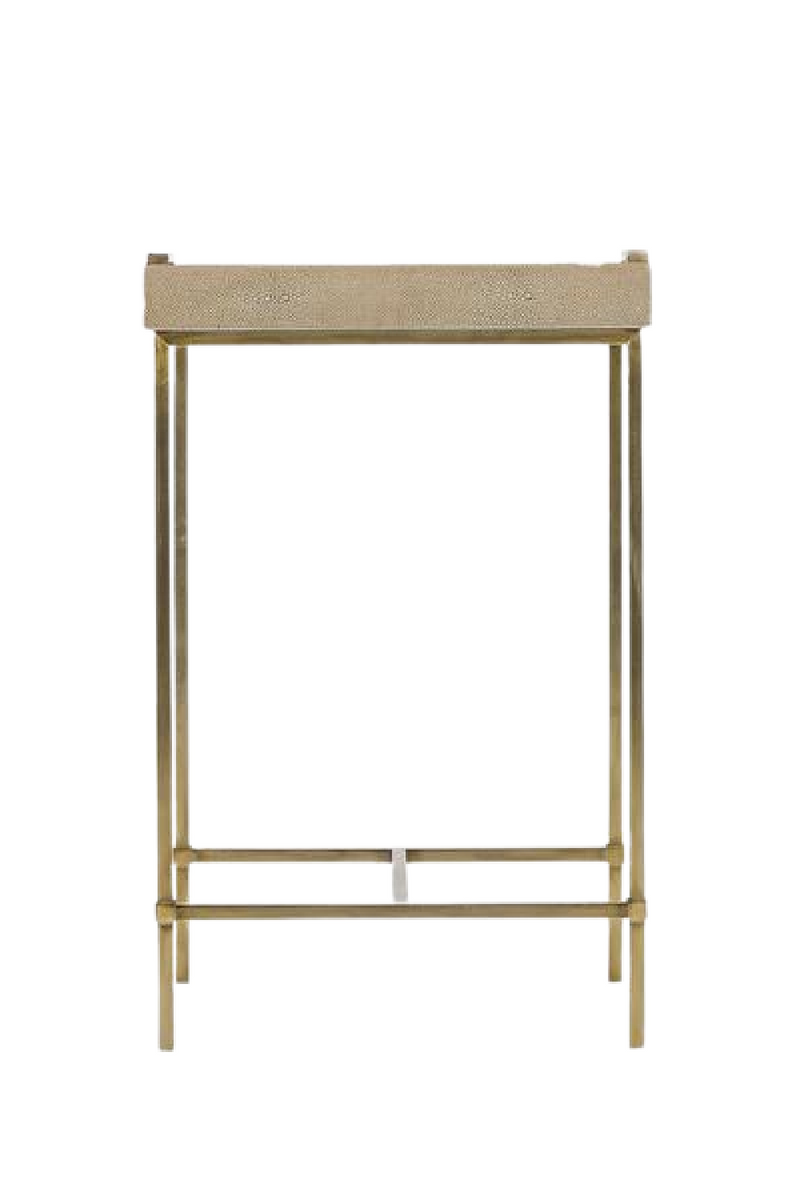 Latte Shagreen Tray Top Side Table | Andrew Martin Edith