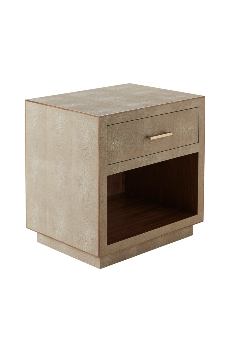 Cream Shagreen with Drawer Bedside Table | Andrew Martin Fitz | OROATRADE