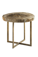 Round Petrified Wood Side Table | Andrew Martin Jonah | Oroatrade.com
