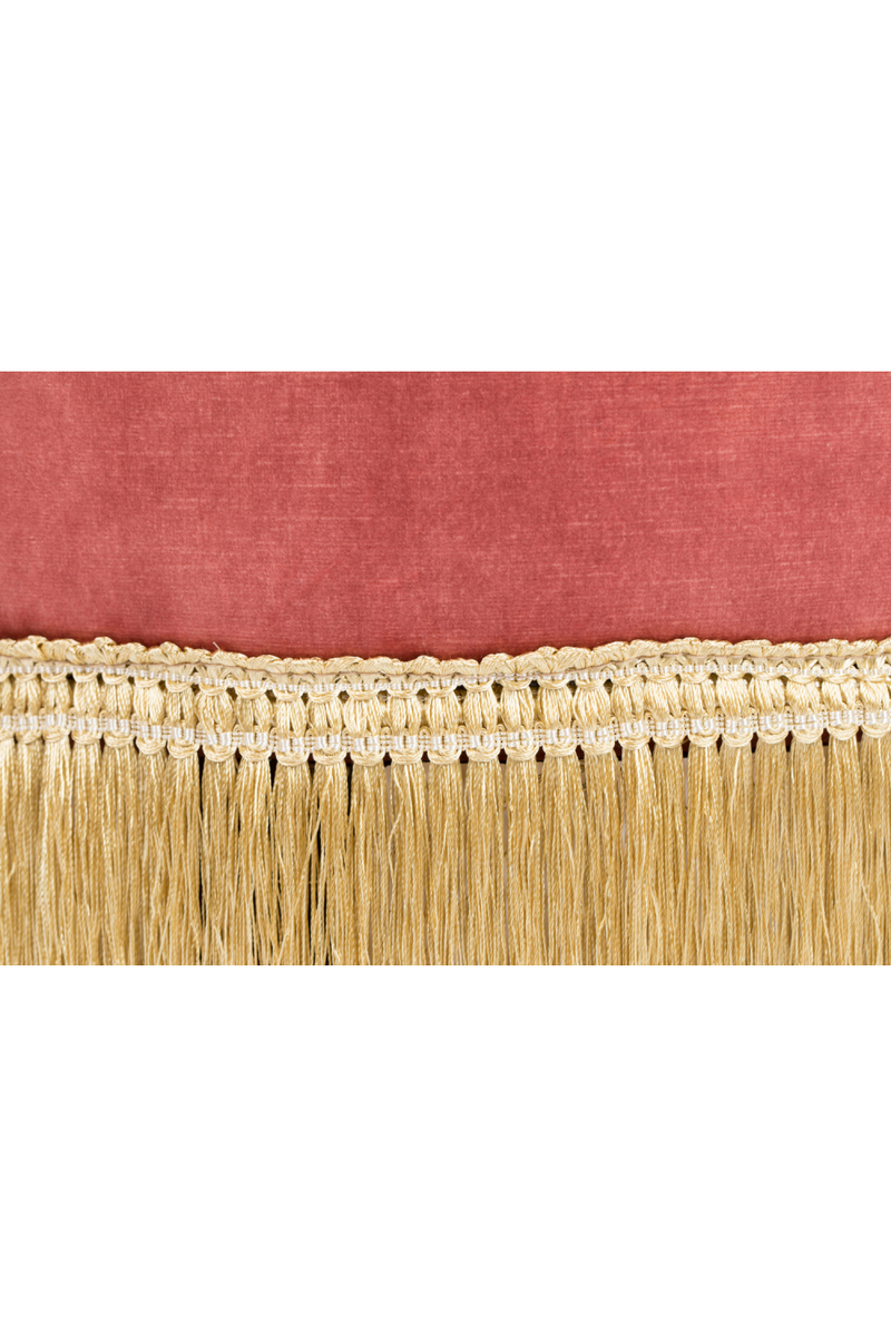Pink Velvet Ottoman With Fringes | Bold Monkey My Lover and Best Friend | Oroatrade.com