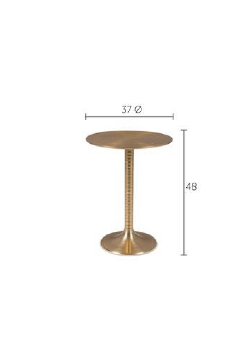 Gold Round Pedestal Side Table | Bold Monkey Hypnotising | Oroatrade.com