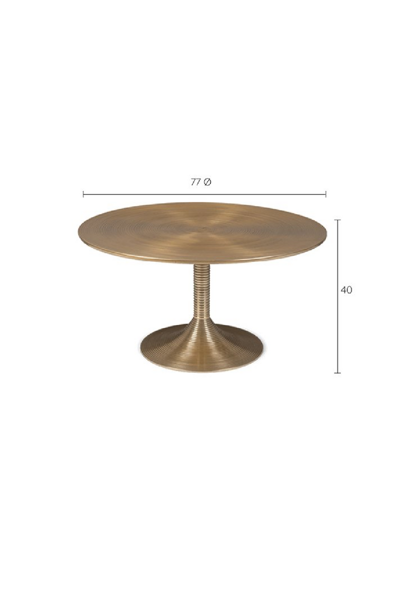 Gold Round Pedestal Coffee Table | Bold Monkey Hypnotising | OROA TRADE