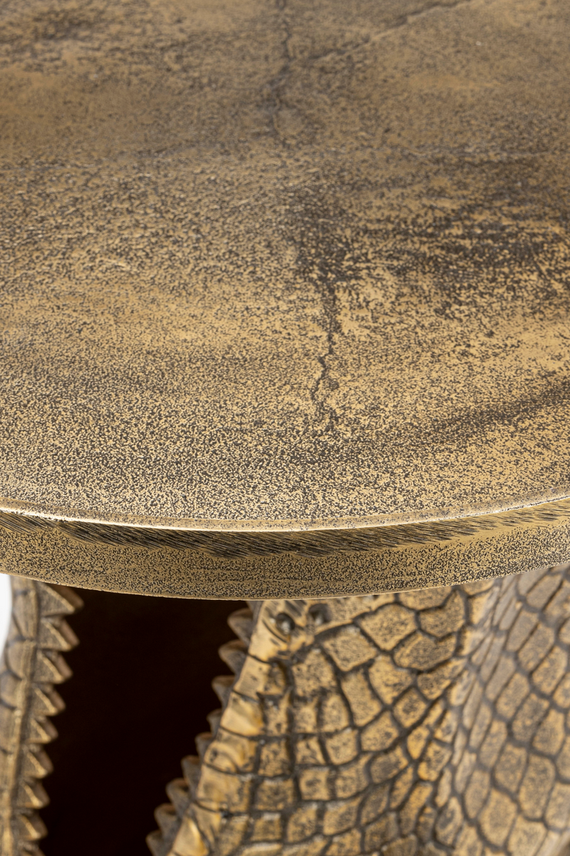 Sculptural Gold Side Table | Bold Monkey See You Later Alligator | Oroatrade.com