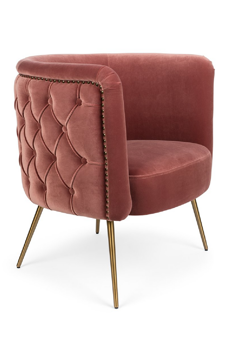 Pink Tufted Barrel Chair | Bold Monkey Such A Stud | OROA TRADE
