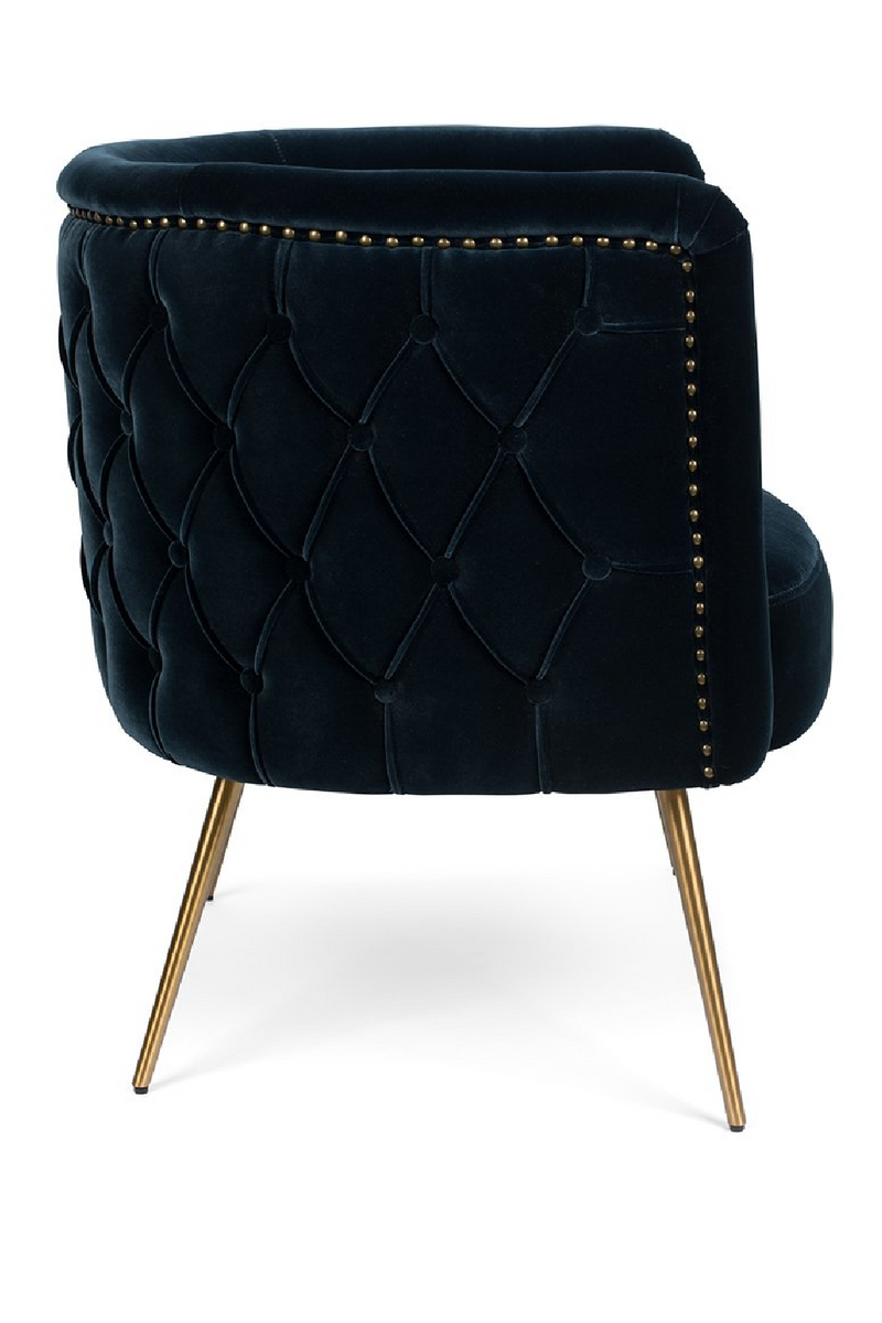 Dark Blue Tufted Barrel Chair | Bold Monkey Such A Stud | OROA TRADE