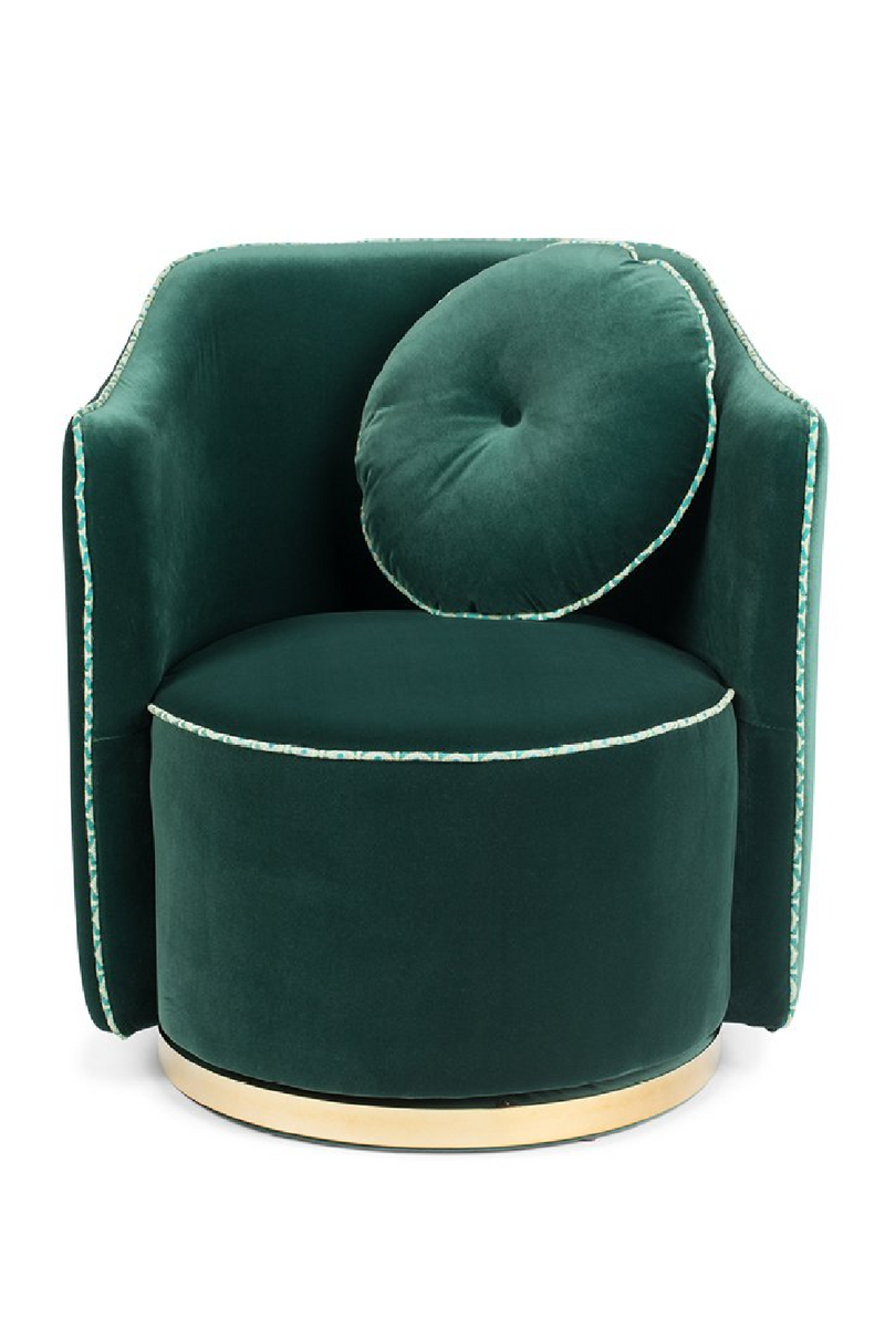 Upholstered Dark Green Swivel Chair | Bold Monkey Sassy Granny | OROA TRADE