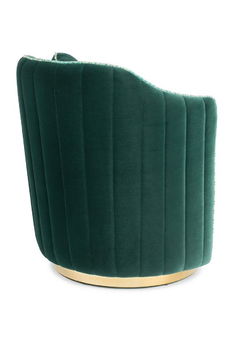 Upholstered Dark Green Swivel Chair | Bold Monkey Sassy Granny | OROA TRADE