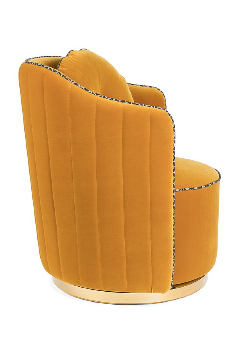 Upholstered Ochre Swivel Chair | Bold Monkey Sassy Granny | OROA TRADE