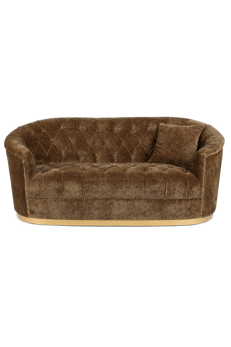 Curved Tufted Brown Velvet Sofa | Bold Monkey Too Pretty To Sit On | OROA TRADE