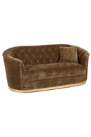 Curved Tufted Brown Velvet Sofa | Bold Monkey Too Pretty To Sit On | OROA TRADE