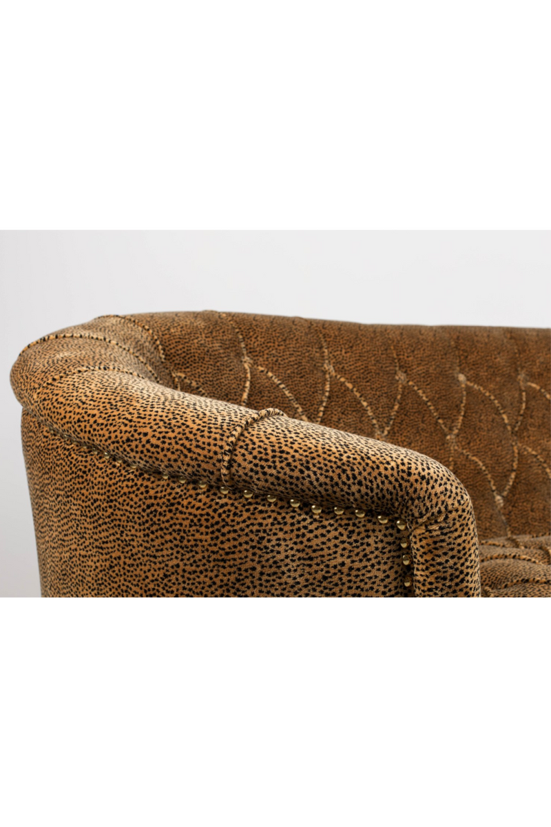 Curved Tufted Brown Velvet Sofa | Bold Monkey Too Pretty To Sit On | OROA TRADE
