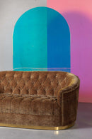 Curved Tufted Brown Velvet Sofa | Bold Monkey Too Pretty To Sit On | OROA TRADE