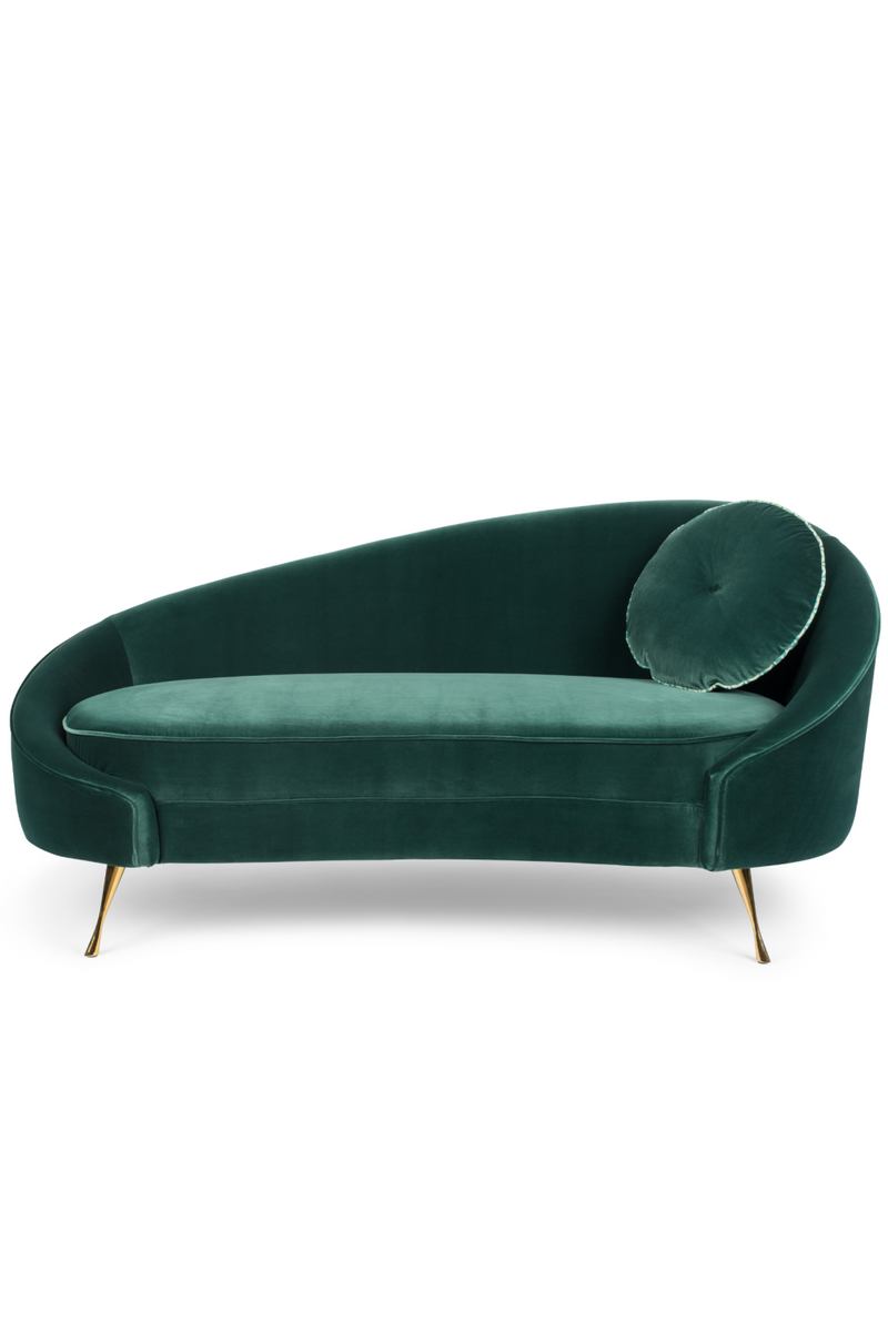 Curved Dark Green Velvet Sofa | Bold Monkey I Am Not a Croissant | OROA TRADE