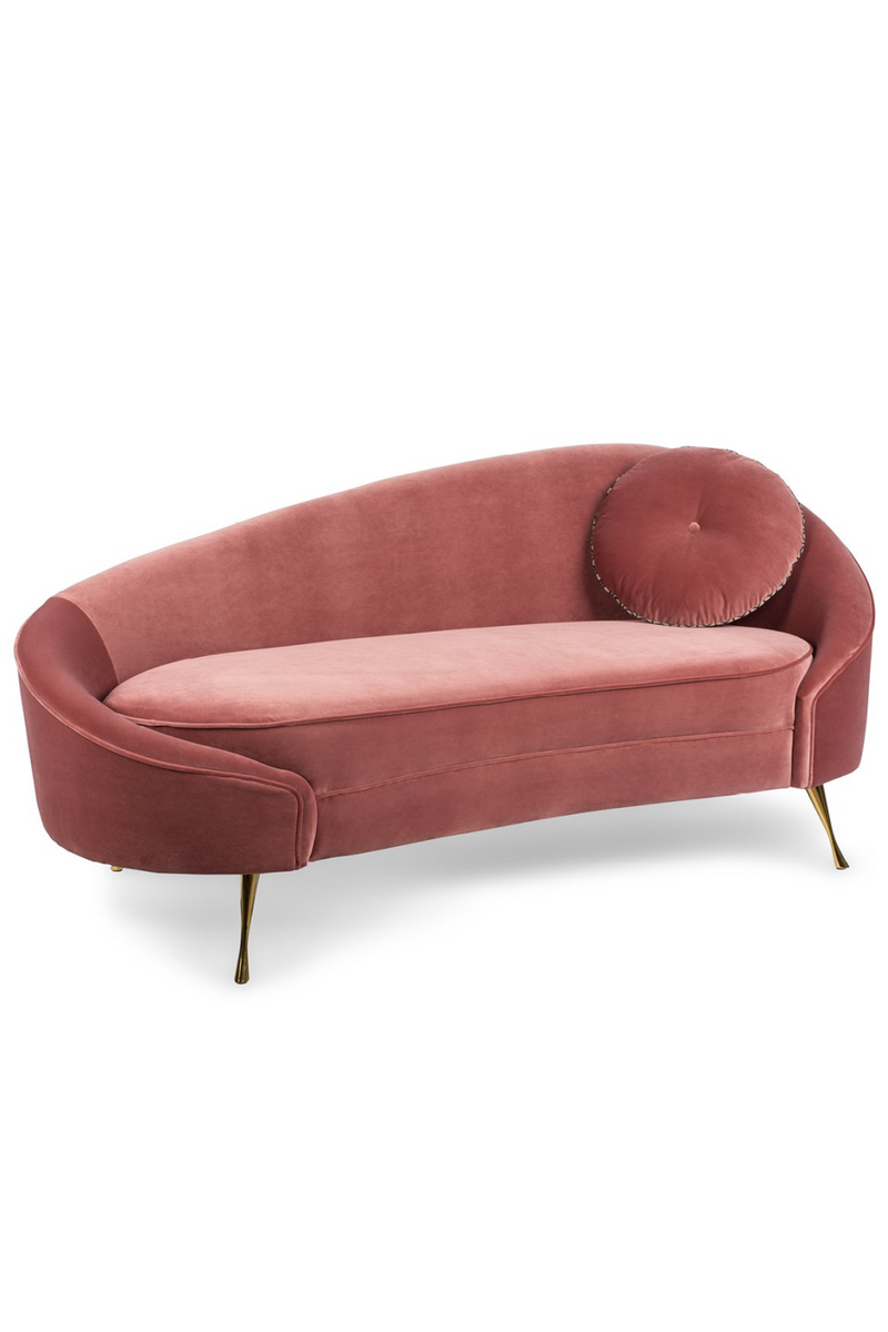 Curved Pink Velvet Sofa | Bold Monkey I am Not a Croissant | OROA TRADE