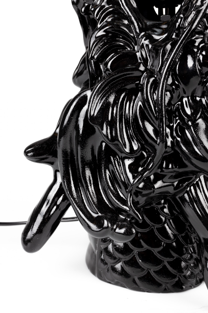 Black Sculptural Table Lamp | Bold Monkey Dragonized Bastard | Oroatrade.com
