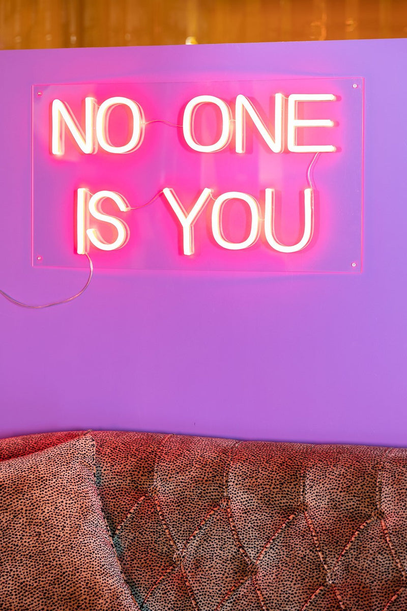 LED neon pink sign | Bold Monkey No One Non Social | OROA TRADE