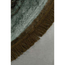 Round Khaki-Green Fringe Area Rug 70" | Bold Monkey Rocky | Oroatrade.com