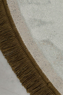 Round Khaki-Green Fringe Area Rug 70" | Bold Monkey Rocky | Oroatrade.com