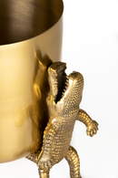 Gold Lacquered Vase | Bold Monkey Surrounded by Crocodiles | Oroatrade.com
