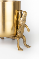 Gold Lacquered Vase | Bold Monkey Surrounded by Crocodiles | Oroatrade.com