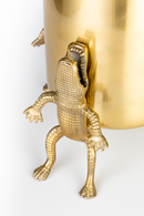 Gold Lacquered Vase | Bold Monkey Surrounded by Crocodiles | Oroatrade.com