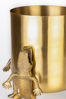 Gold Lacquered Vase | Bold Monkey Surrounded by Crocodiles | Oroatrade.com