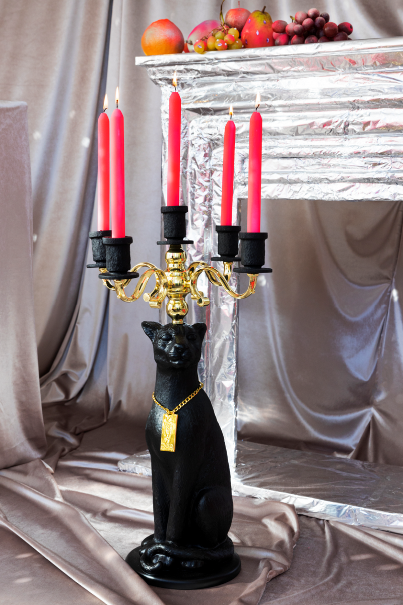 Art Deco Candle Holder | Bold Monkey Proudly Crowned Panther | Oroatrade.com