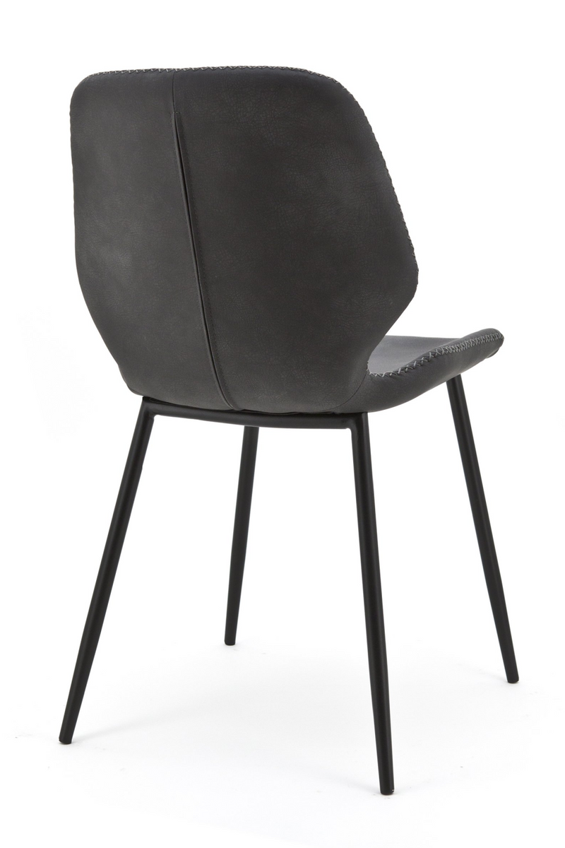 Black Leather Dining Chairs (2) | By-Boo Seashell | Oroatrade.com