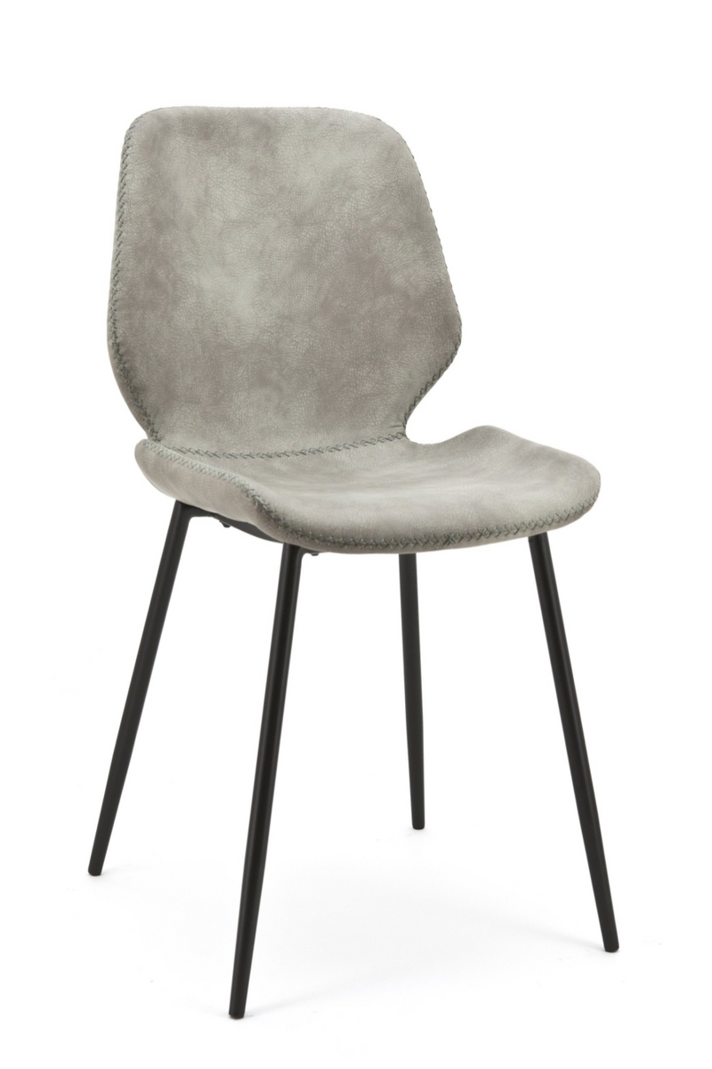 Gray Leather Dining Chairs (2) | By-Boo Seashell | Oroatrade.com