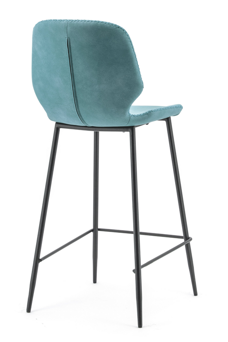 Teal Leather Counter Stools (2) | By Boo Seashell | Oroatrade.com
