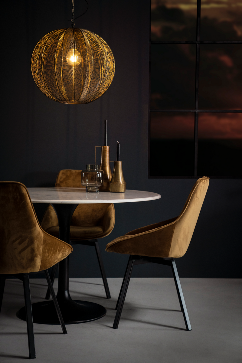 Brown Velvet Dining Chairs (2) | By-Boo Beau | Oroatrade.com