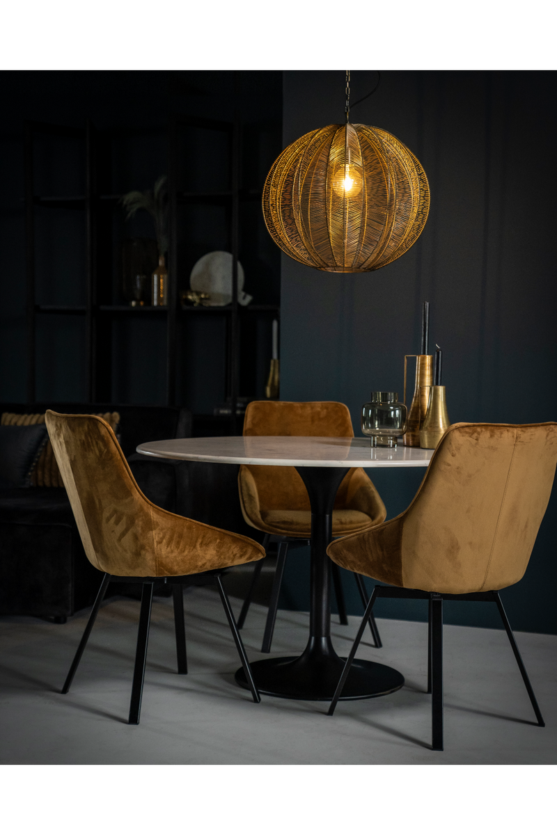 Brown Velvet Dining Chairs (2) | By-Boo Beau | Oroatrade.com