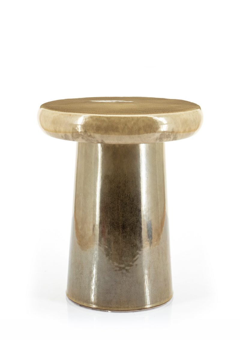 Taupe Pedestal Side Table | By-Boo Glaze | Oroatrade.com