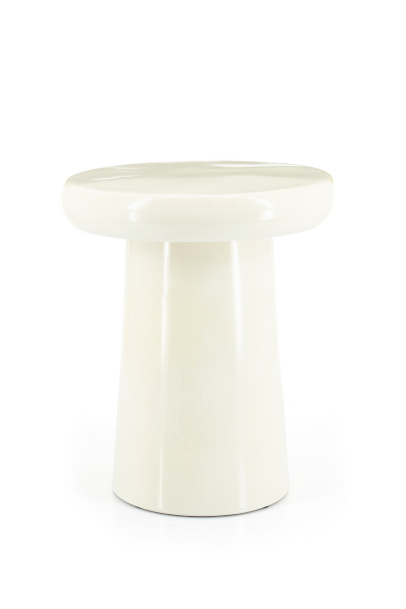 Creme Pedestal Side Table | By-Boo Glaze | Oroatrade.com