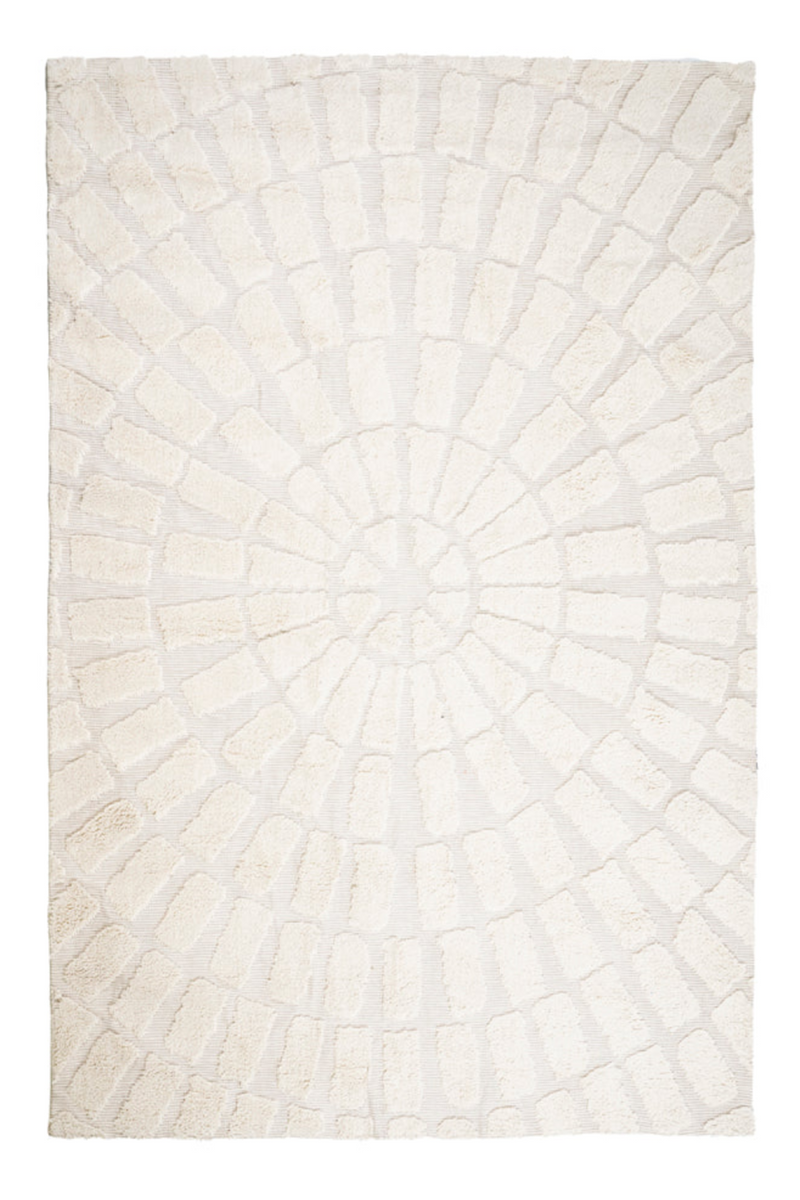 White Cotton Area Rug | By-Boo Sunburst | Oroatrade.com