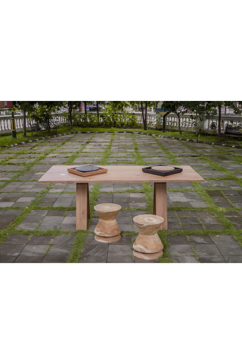 V-Shaped Legs Wooden Dining Table | Dareels Dareels Batu | OROA TRADE