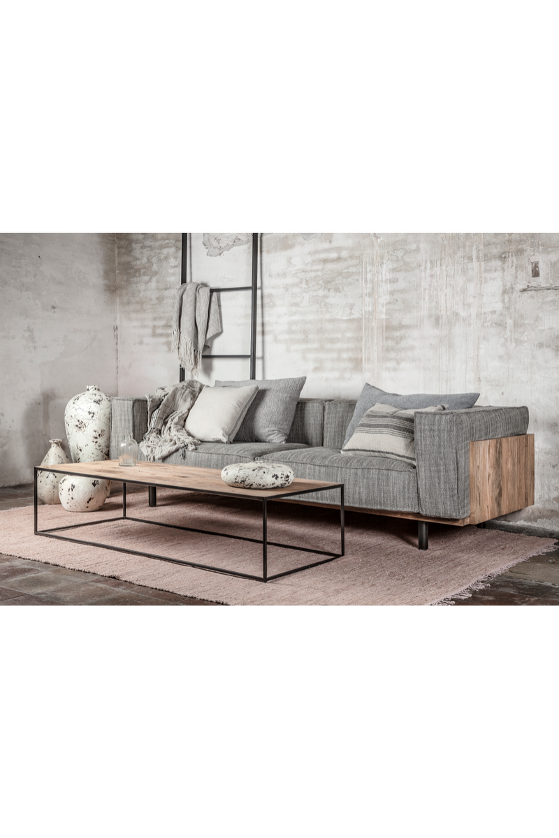 Teak Coffee Table with Iron Base | Dareels Onetwo Erosi | OROA TRADE