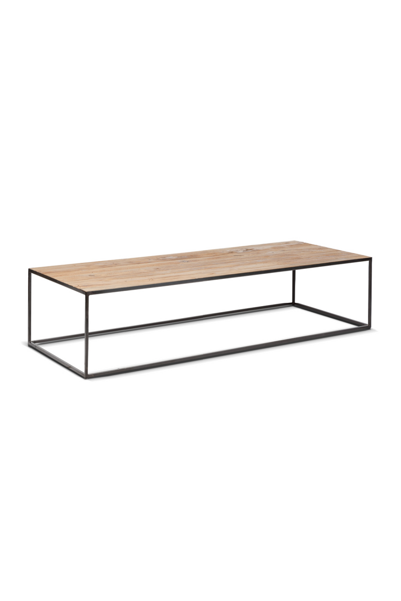 Teak Coffee Table with Iron Base | Dareels Onetwo Erosi | OROA TRADE