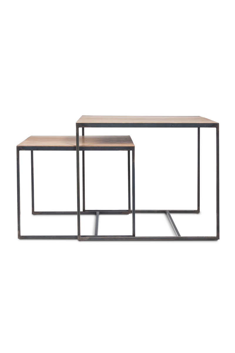 Square Nesting Side Tables w/ Geometrical Base | Dareels Two  | Oroatrade.com