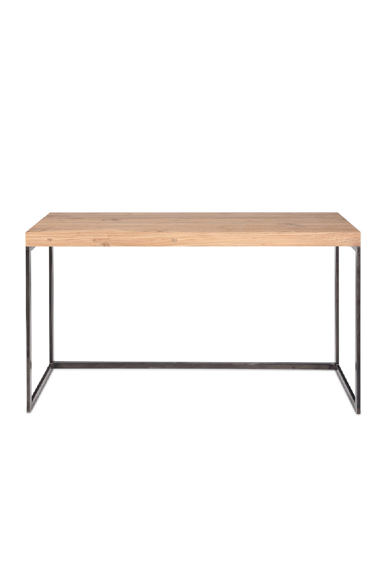 Reclaimed Teak w/ Geometrical Base Console Table | Dareels Three | Oroatrade.com