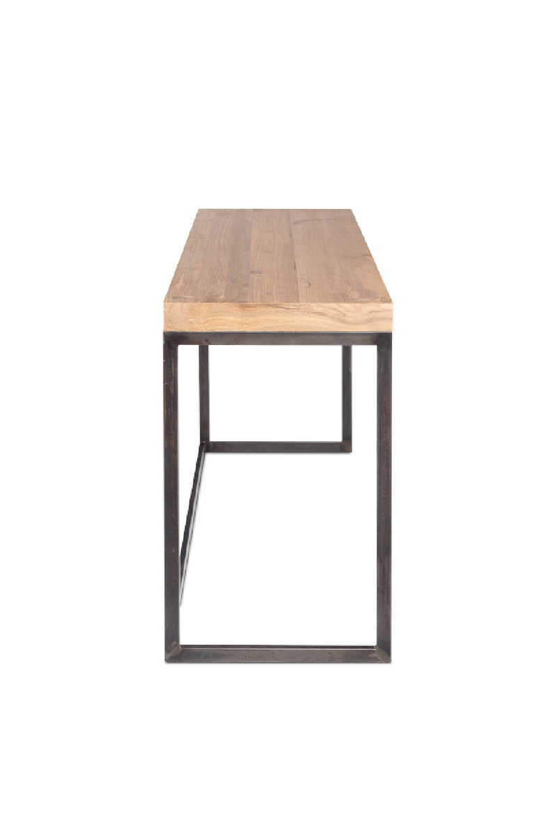 Reclaimed Teak w/ Geometrical Base Console Table | Dareels Three | Oroatrade.com