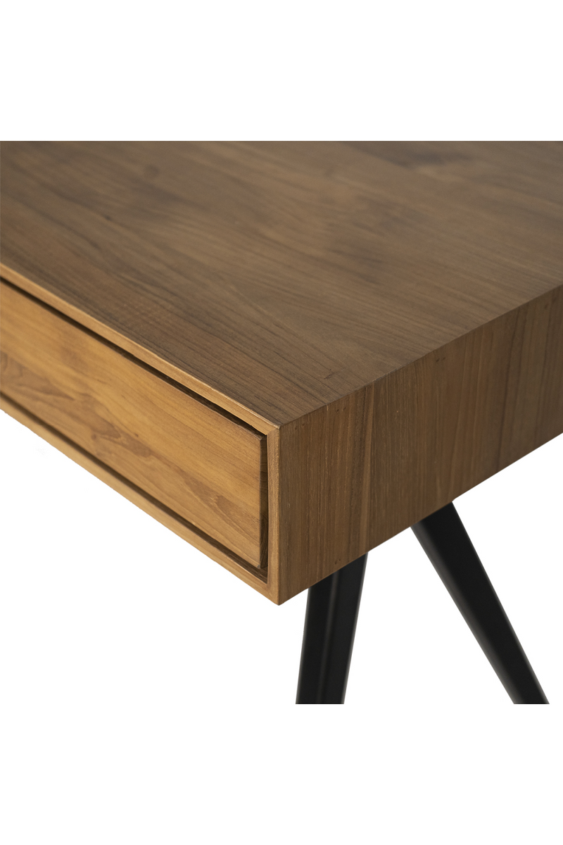 Natural Teak Desk w/ Stilleto Legs | Dareels Majesti | Oroatrade.com