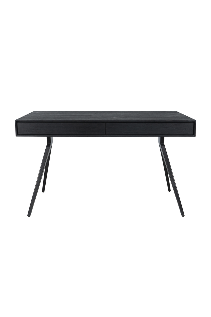 Black Teak Desk w/ Stilleto Legs | Dareels Majesti | Oroatrade.com.