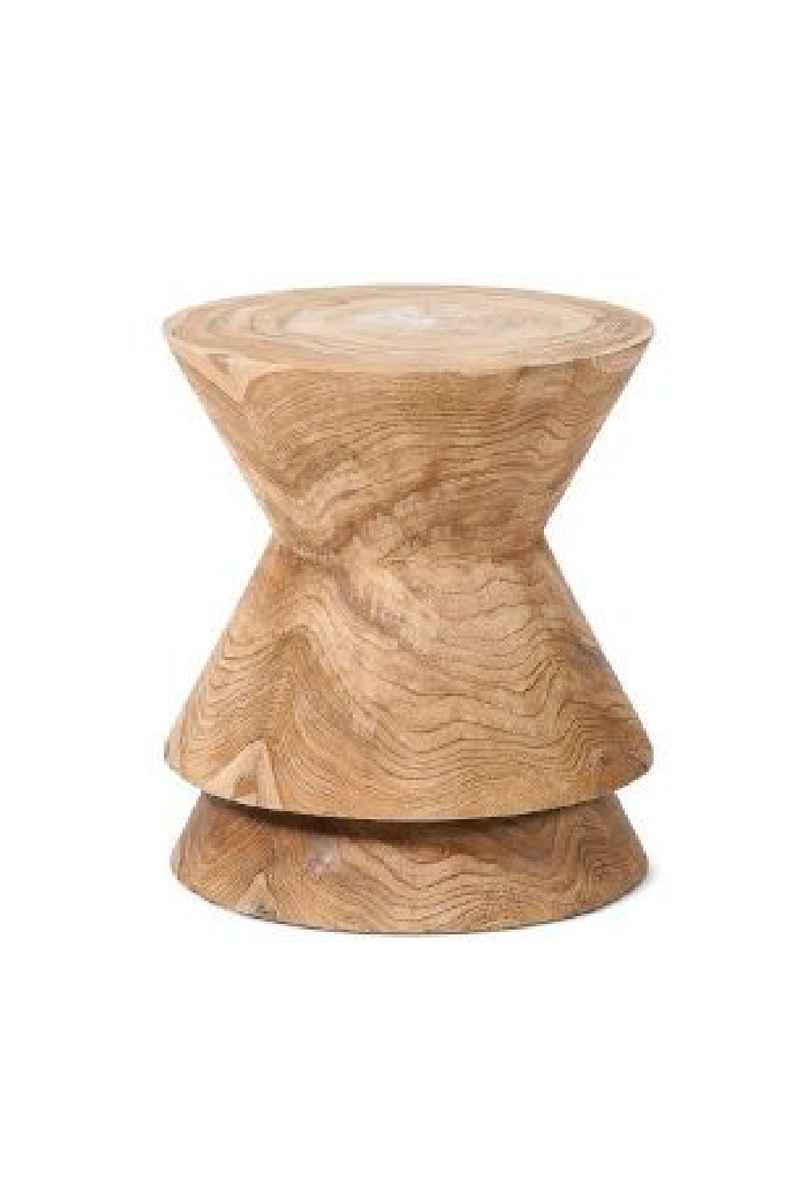 Natural Teak Conical Accent Stool | Dareels Diavolo | OROA TRADE