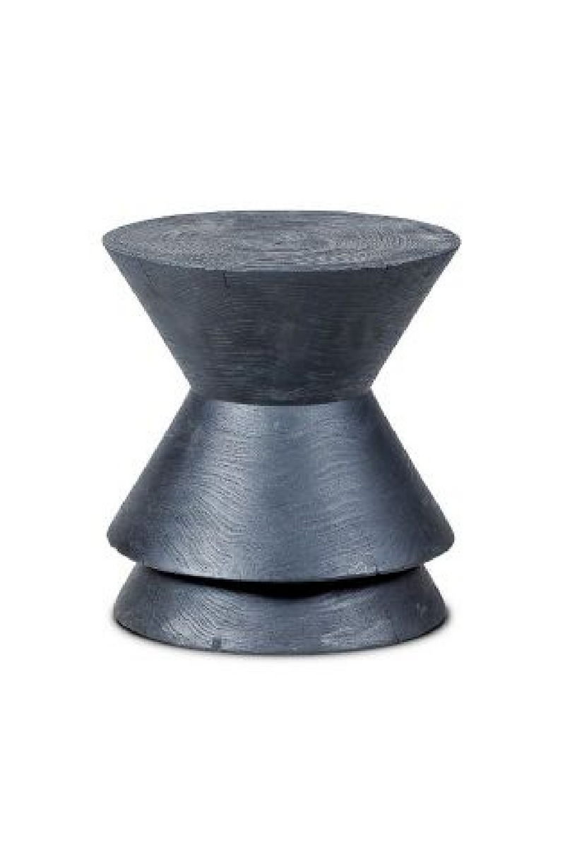 Black Teak Conical Accent Stool | Dareels Diavolo | OROA TRADE