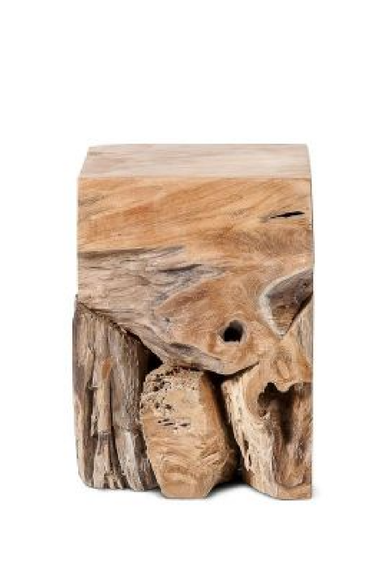 Natural Teak Root Block Stool | Dareels Toor | OROA TRADE